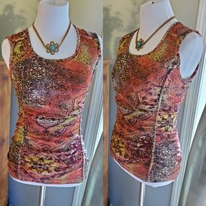 3/$20 Tribal | Inside-Out Ruched Patterned Tank